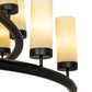 Meyda Lighting French Horn 60" 17-Light Flat Black Chandelier With Creme Carrara Idalight Shade