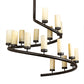 Meyda Lighting French Horn 60" 17-Light Oil Rubbed Bronze Chandelier With Creme Carrara Idalight Shade
