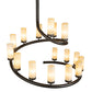 Meyda Lighting French Horn 60" 17-Light Oil Rubbed Bronze Chandelier With Creme Carrara Idalight Shade