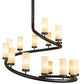 Meyda Lighting French Horn 60" 17-Light Oil Rubbed Bronze Chandelier With Creme Carrara Idalight Shade