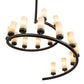 Meyda Lighting French Horn 60" 17-Light Oil Rubbed Bronze Chandelier With Creme Carrara Idalight Shade