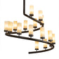 Meyda Lighting French Horn 60" 17-Light Oil Rubbed Bronze Chandelier With Creme Carrara Idalight Shade
