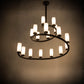 Meyda Lighting French Horn 60" 17-Light Oil Rubbed Bronze Chandelier With White Statuario Idalight Shade Glass
