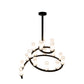 Meyda Lighting French Horn 60" 17-Light Oil Rubbed Bronze Chandelier With White Statuario Idalight Shade Glass