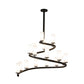 Meyda Lighting French Horn 60" 17-Light Oil Rubbed Bronze Chandelier With White Statuario Idalight Shade Glass