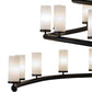 Meyda Lighting French Horn 60" 17-Light Oil Rubbed Bronze Chandelier With White Statuario Idalight Shade Glass