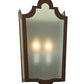 Meyda Lighting French Market 8" 2-Light Cafe Noir Wall Sconce With Contrail Mist Idalight Shade
