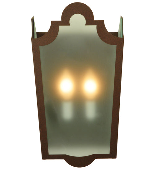 Meyda Lighting French Market 8" 2-Light Cafe Noir Wall Sconce With Contrail Mist Idalight Shade