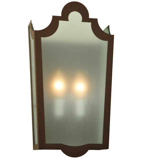 Meyda Lighting French Market 8" 2-Light Cafe Noir Wall Sconce With Contrail Mist Idalight Shade