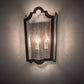 Meyda Lighting French Market 9" 2-Light Cafe Noir Wall Sconce With Clear Seeded Shade Glass