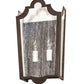 Meyda Lighting French Market 9" 2-Light Cafe Noir Wall Sconce With Clear Seeded Shade Glass