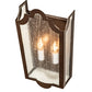 Meyda Lighting French Market 9" 2-Light Cafe Noir Wall Sconce With Clear Seeded Shade Glass