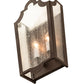 Meyda Lighting French Market 9" 2-Light Cafe Noir Wall Sconce With Clear Seeded Shade Glass