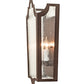 Meyda Lighting French Market 9" 2-Light Cafe Noir Wall Sconce With Clear Seeded Shade Glass