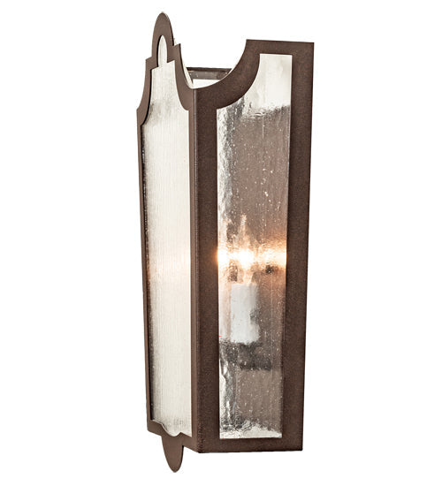 Meyda Lighting French Market 9" 2-Light Cafe Noir Wall Sconce With Clear Seeded Shade Glass
