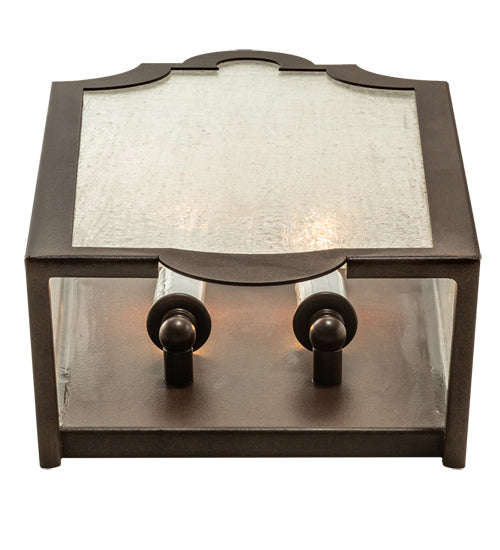 Meyda Lighting French Market 9" 2-Light Cafe Noir Wall Sconce With Clear Seeded Shade Glass