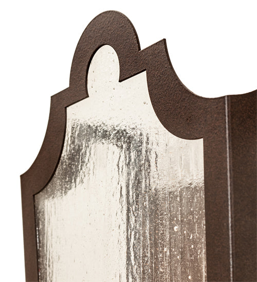 Meyda Lighting French Market 9" 2-Light Cafe Noir Wall Sconce With Clear Seeded Shade Glass