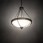 Meyda Lighting Freya 212100 27" 5-Light French Bronze Pendant Light With White Statuario Idalight Shade
