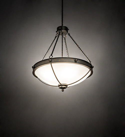 Meyda Lighting Freya 212100 27" 5-Light French Bronze Pendant Light With White Statuario Idalight Shade
