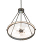 Meyda Lighting Freya 212100 27" 5-Light French Bronze Pendant Light With White Statuario Idalight Shade