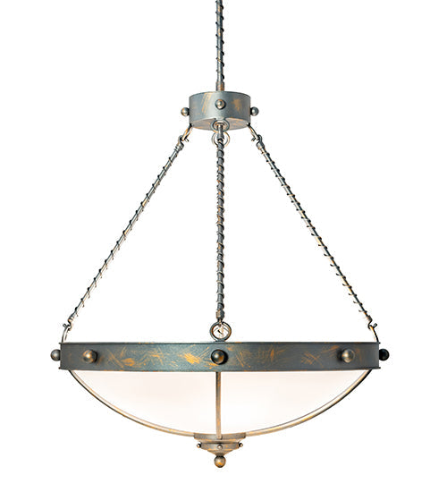 Meyda Lighting Freya 212100 27" 5-Light French Bronze Pendant Light With White Statuario Idalight Shade