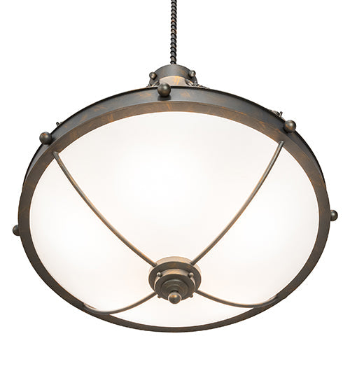 Meyda Lighting Freya 212100 27" 5-Light French Bronze Pendant Light With White Statuario Idalight Shade