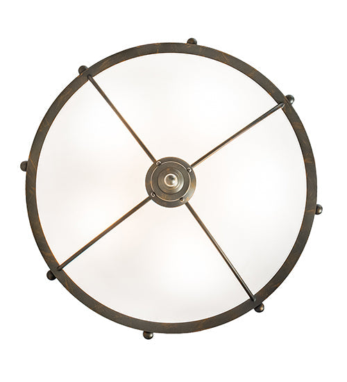 Meyda Lighting Freya 212100 27" 5-Light French Bronze Pendant Light With White Statuario Idalight Shade
