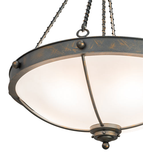Meyda Lighting Freya 212100 27" 5-Light French Bronze Pendant Light With White Statuario Idalight Shade