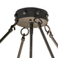 Meyda Lighting Freya 24" 3-Light Costello Black Semi-flush Mount Ceiling Light With Beige Hailstone Idalight Shade
