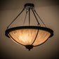 Meyda Lighting Freya 24" 3-Light Costello Black Semi-flush Mount Ceiling Light With Beige Hailstone Idalight Shade