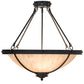 Meyda Lighting Freya 24" 3-Light Costello Black Semi-flush Mount Ceiling Light With Beige Hailstone Idalight Shade