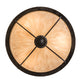 Meyda Lighting Freya 24" 3-Light Costello Black Semi-flush Mount Ceiling Light With Beige Hailstone Idalight Shade