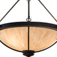 Meyda Lighting Freya 24" 3-Light Costello Black Semi-flush Mount Ceiling Light With Beige Hailstone Idalight Shade