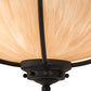 Meyda Lighting Freya 24" 3-Light Costello Black Semi-flush Mount Ceiling Light With Beige Hailstone Idalight Shade