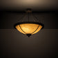 Meyda Lighting Freya 24" 3-Light Wrought Iron Semi-flush Mount Light With Beige Travertine Idalight Shade
