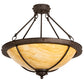 Meyda Lighting Freya 24" 3-Light Wrought Iron Semi-flush Mount Light With Beige Travertine Idalight Shade