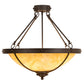 Meyda Lighting Freya 24" 3-Light Wrought Iron Semi-flush Mount Light With Beige Travertine Idalight Shade