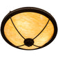 Meyda Lighting Freya 24" 3-Light Wrought Iron Semi-flush Mount Light With Beige Travertine Idalight Shade