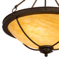 Meyda Lighting Freya 24" 3-Light Wrought Iron Semi-flush Mount Light With Beige Travertine Idalight Shade