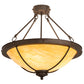 Meyda Lighting Freya 24" 3-Light Wrought Iron Semi-flush Mount Light With Beige Travertine Idalight Shade