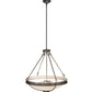 Meyda Lighting Freya 27" 5-Light French Bronze Pendant Light With White Statuario Idalight Shade Glass