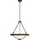 Meyda Lighting Freya 27" 5-Light French Bronze Pendant Light With White Statuario Idalight Shade Glass