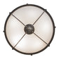 Meyda Lighting Freya 27" 5-Light French Bronze Pendant Light With White Statuario Idalight Shade Glass