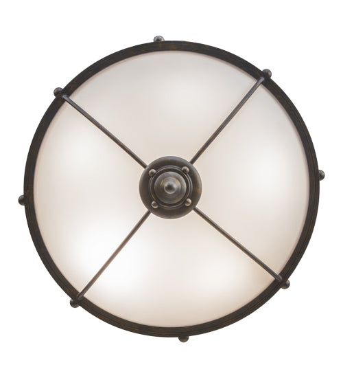 Meyda Lighting Freya 27" 5-Light French Bronze Pendant Light With White Statuario Idalight Shade Glass