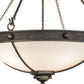 Meyda Lighting Freya 27" 5-Light French Bronze Pendant Light With White Statuario Idalight Shade Glass