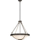Meyda Lighting Freya 27" 5-Light French Bronze Pendant Light With White Statuario Idalight Shade Glass