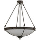 Meyda Lighting Freya 30" 6-Light Coffee Bean Semi-flush Mount Ceiling Light With Beige Statuario Idalight Shade Glass