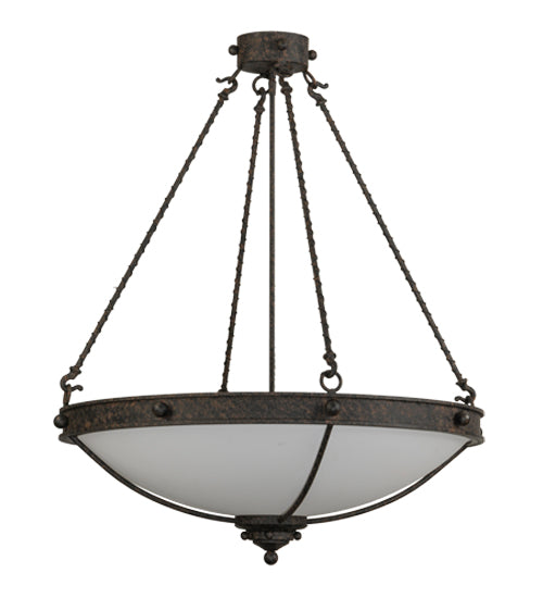 Meyda Lighting Freya 30" 6-Light Coffee Bean Semi-flush Mount Ceiling Light With Beige Statuario Idalight Shade Glass