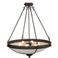 Meyda Lighting Freya 30" 6-Light Coffee Bean Semi-flush Mount Ceiling Light With Beige Statuario Idalight Shade Glass