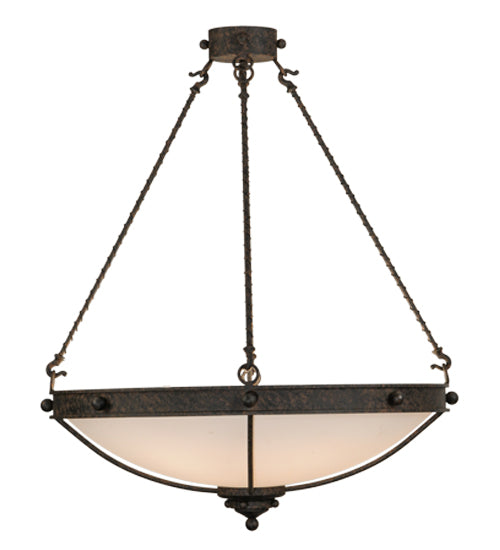 Meyda Lighting Freya 30" 6-Light Coffee Bean Semi-flush Mount Ceiling Light With Beige Statuario Idalight Shade Glass